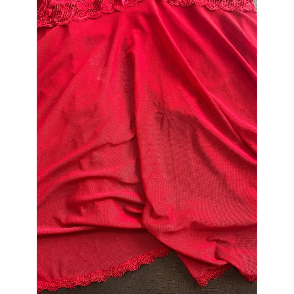 Avidlove Red Lace Halter Babydoll Chemise Lingerie XXL Sexy Sheer Split Back - Picture 6 of 6